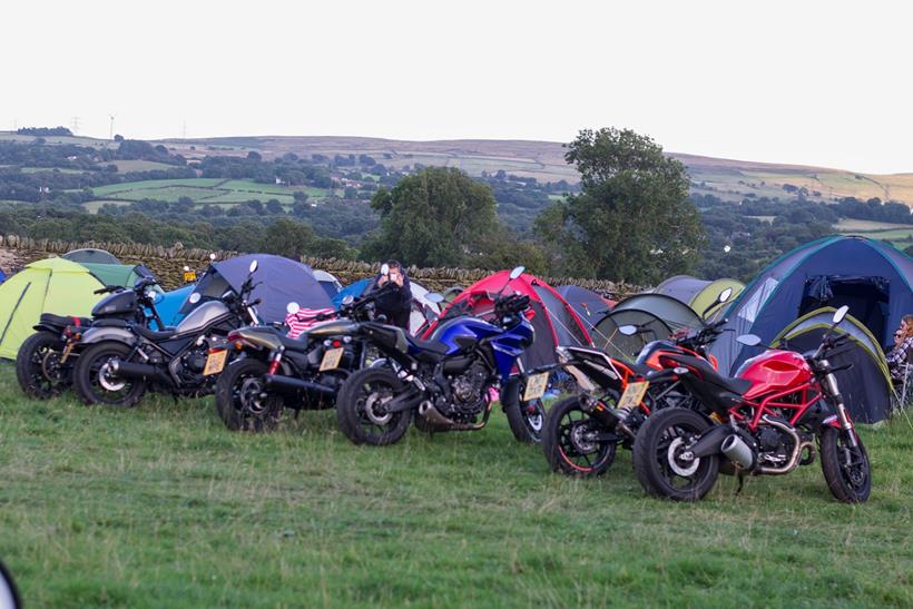 The KTM 125 Duke along with other bikes at Camp VC