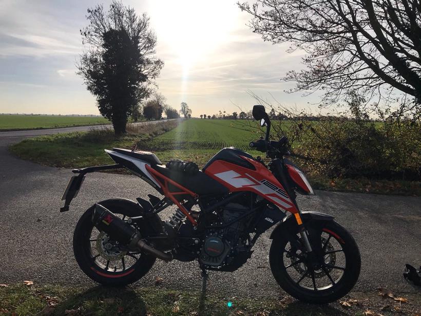 The KTM 125 Duke enjoying the sun waiting for it's first pillion trip