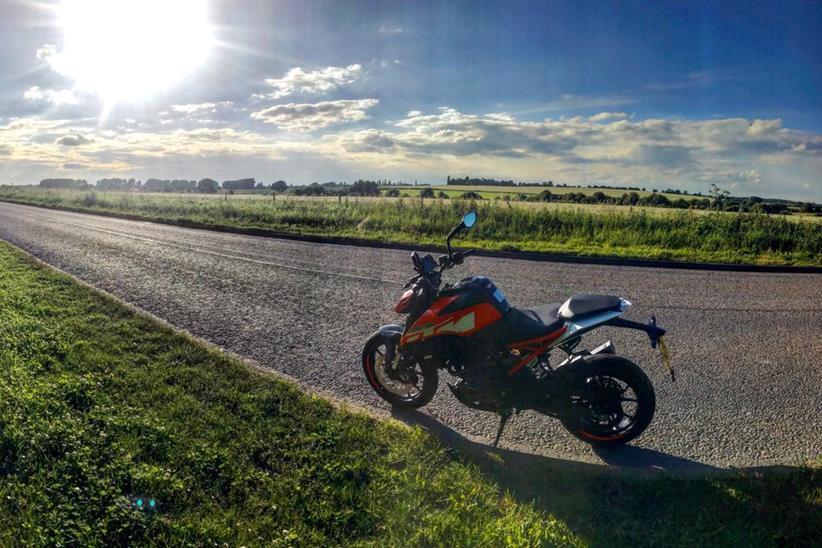 The KTM 125 Duke basking in the sunshine