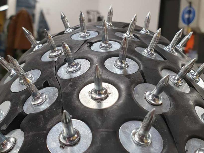 An image of a studded Dunlop tyre