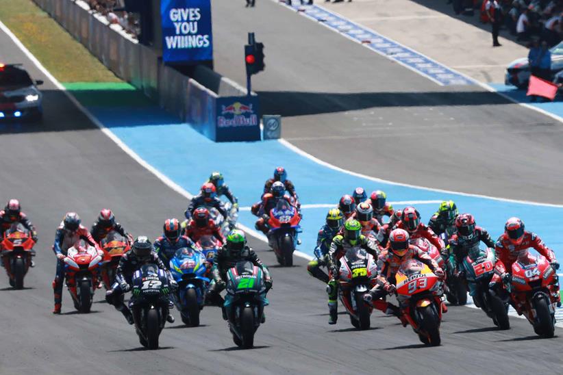 The start of the 2019 MotoGP race at Jerez