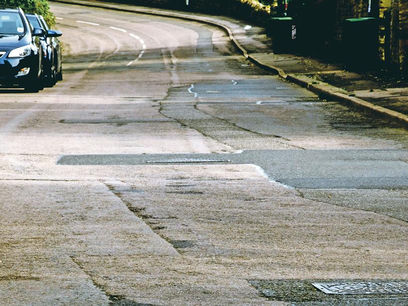 Patchy road surface in the UK