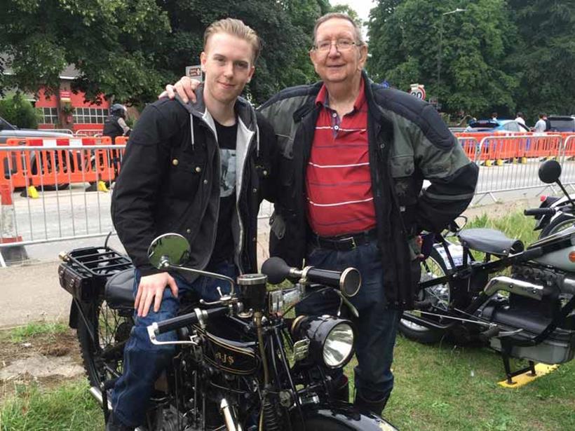 Jack Wills with granddad John Seymour and his AJS