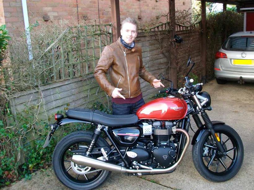 Jack Wills with his Triumph Street Twin