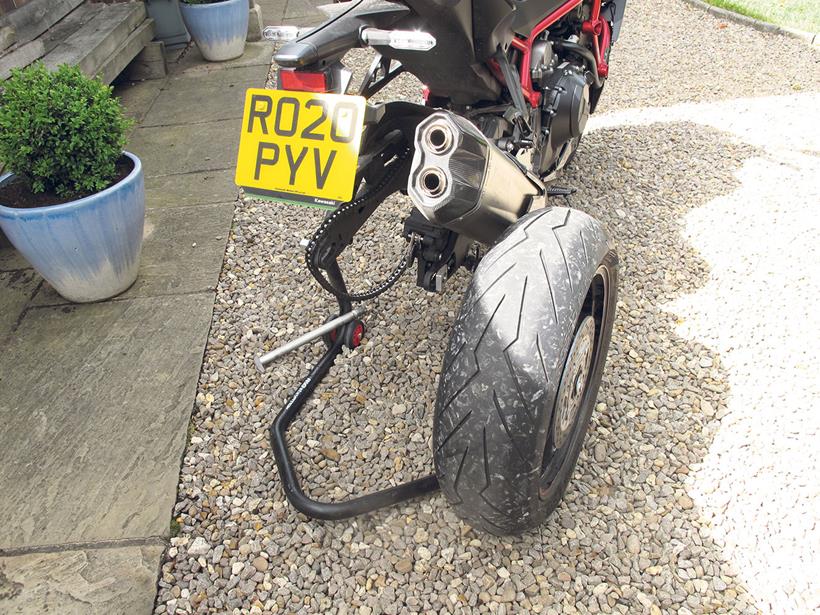 Fixing a puncture on the Kawasaki Z H2