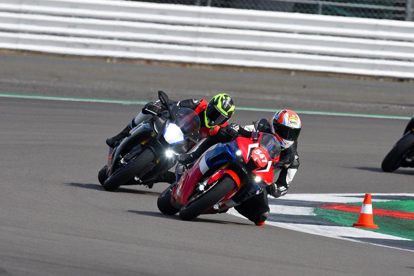 Silverstone instructor follows Emma on Honda CBR1000RR-R Fireblade SP