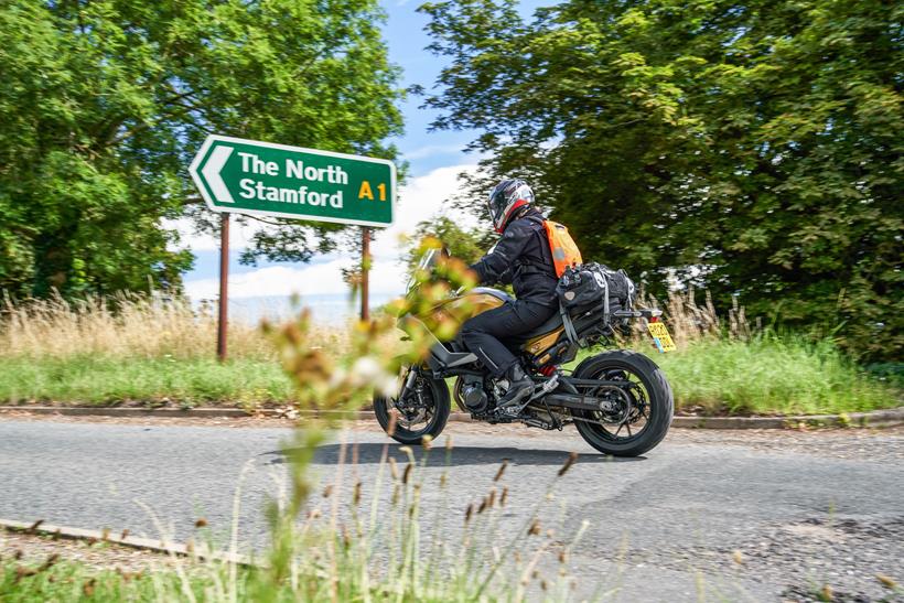 Riding off on the BMW F900XR