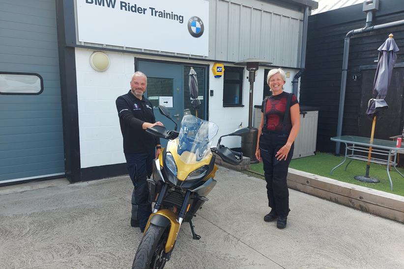 Officer Manager Alison gets ready for a day of rider training