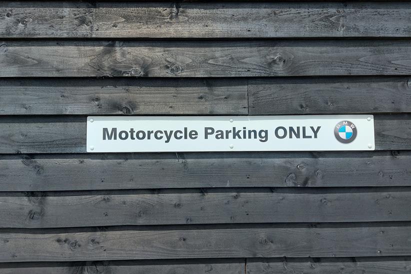 Motorcycle parking this way