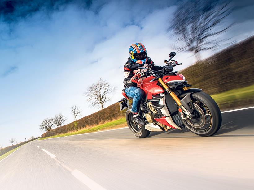 Ducati Streetfighter V4S on the road