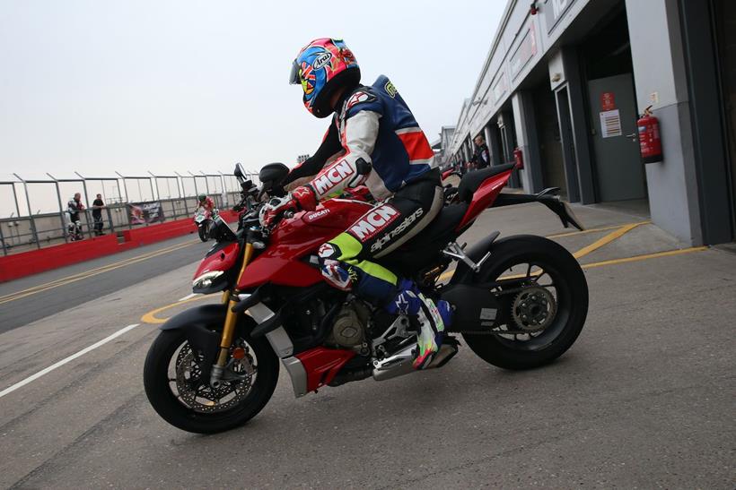 Pulling out of the pit lane at Donington Park