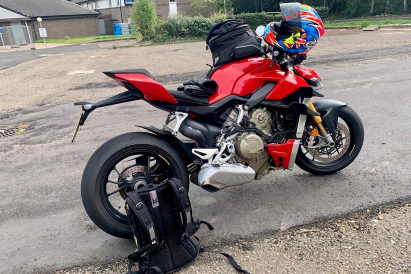 Parked up on the Ducati Streetfighter V4 S