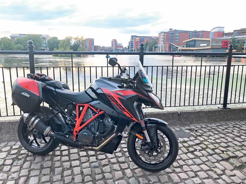 Parked up on the KTM 1290 Super Duke GT with luggage