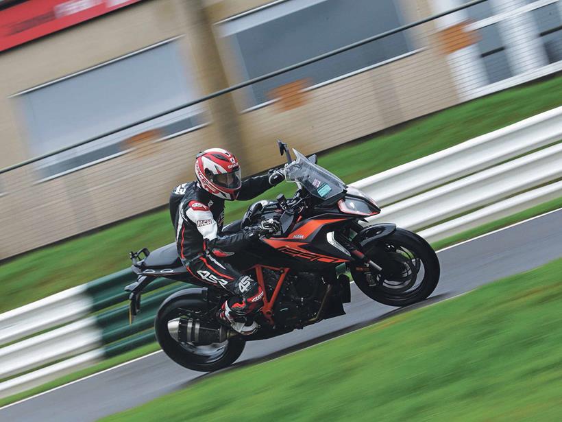 Cornering at Cadwell Park on the KTM 1290 Super Duke GT