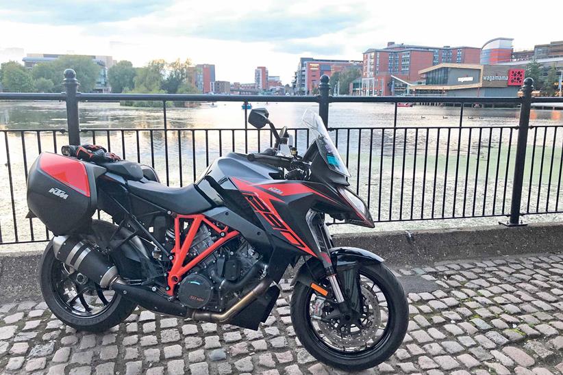 Parked up on the waterfront on the KTM 1290 Super Duke GT