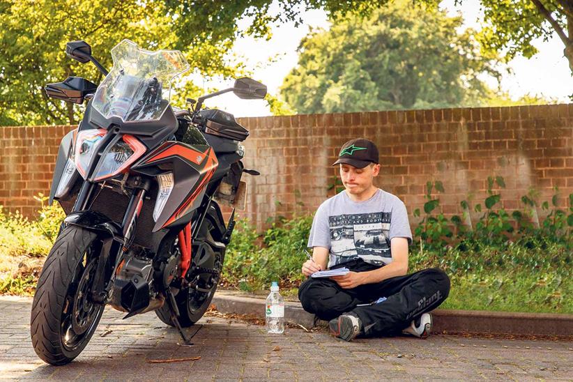 Dan takes in the KTM whilst waiting for recovery in the summer