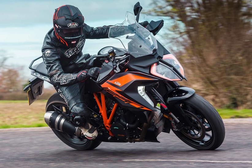 Cornering on the 2020 KTM 1290 Super Duke GT