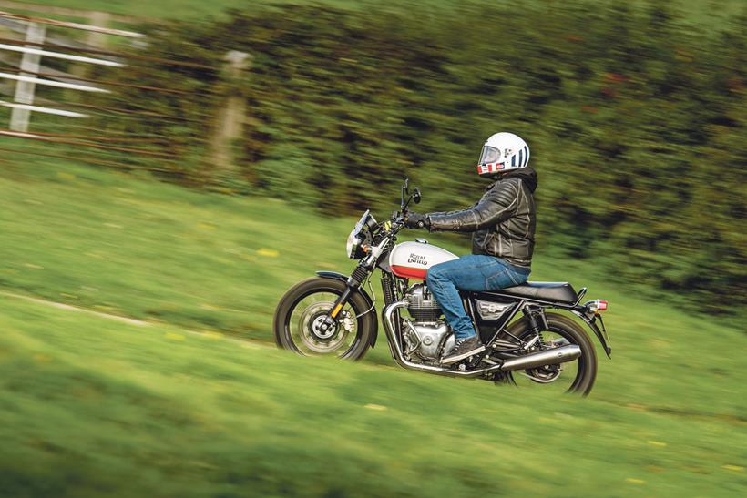 Riding shot on the Royal Enfield Interceptor 650