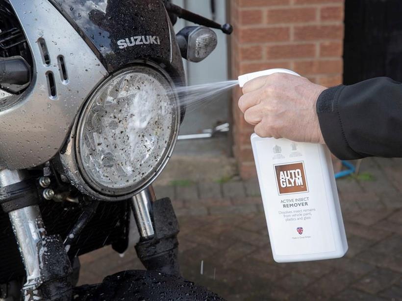 Cleaning motorbike headlight