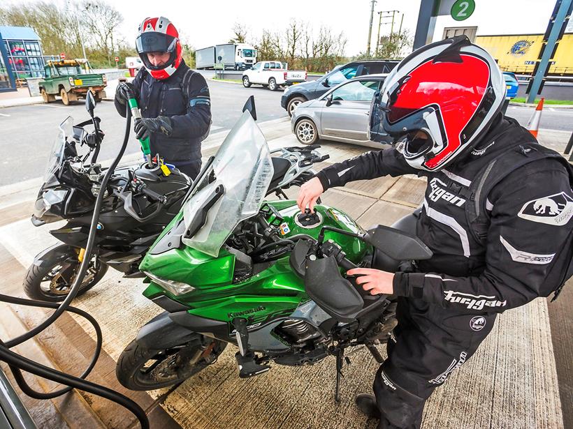 Filling up at a petrol station