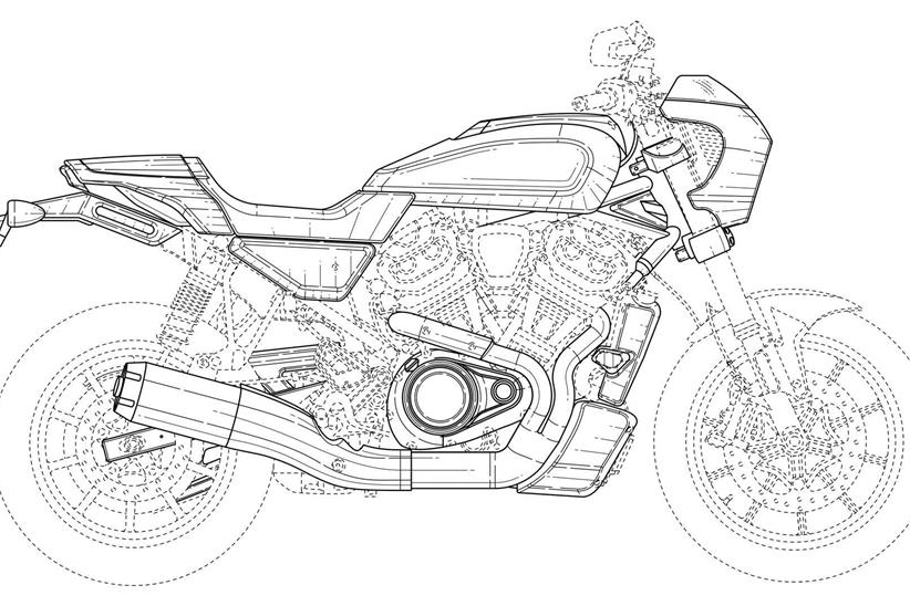 Harley-Davidson café racer patent drawing right