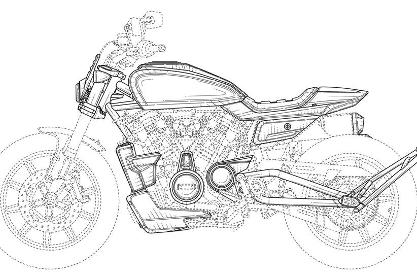 Harley-Davidson flat tracker patent drawing