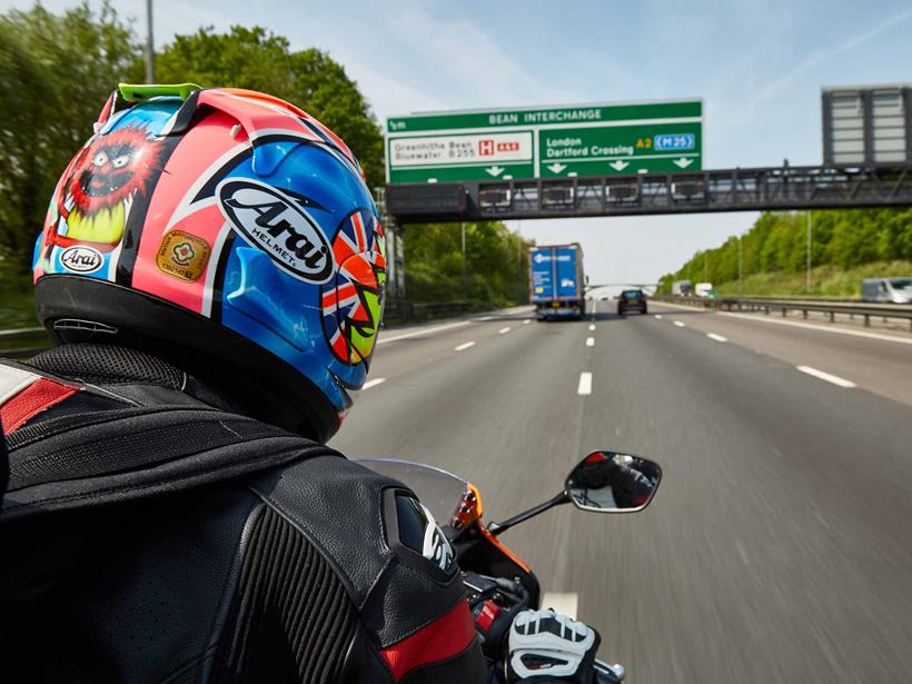 Biker on a motorway