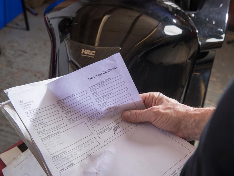 Check your motorbike's paperwork is up to date