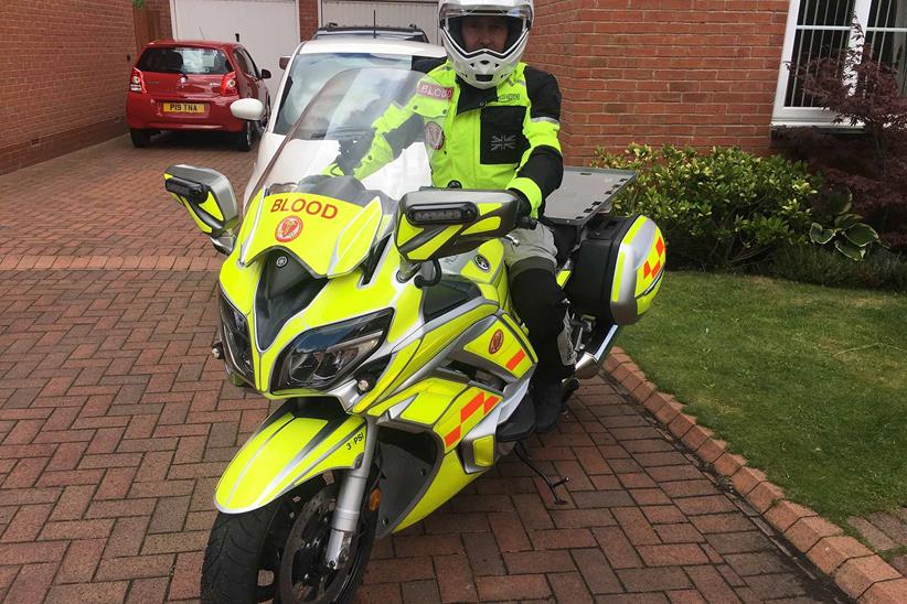 Andrew Harrison volunteers as a Blood Biker