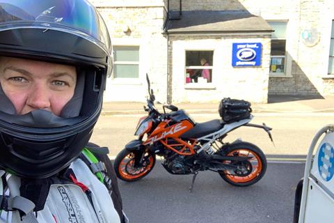 #Ride5000miles member delivers vital prescriptions across Wells on KTM 390 Duke