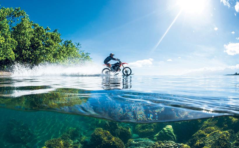 Robbie Maddison rides on water