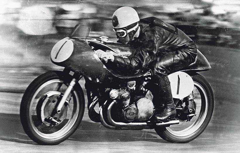 Geoff Duke at the Isle of Man TT, 1955