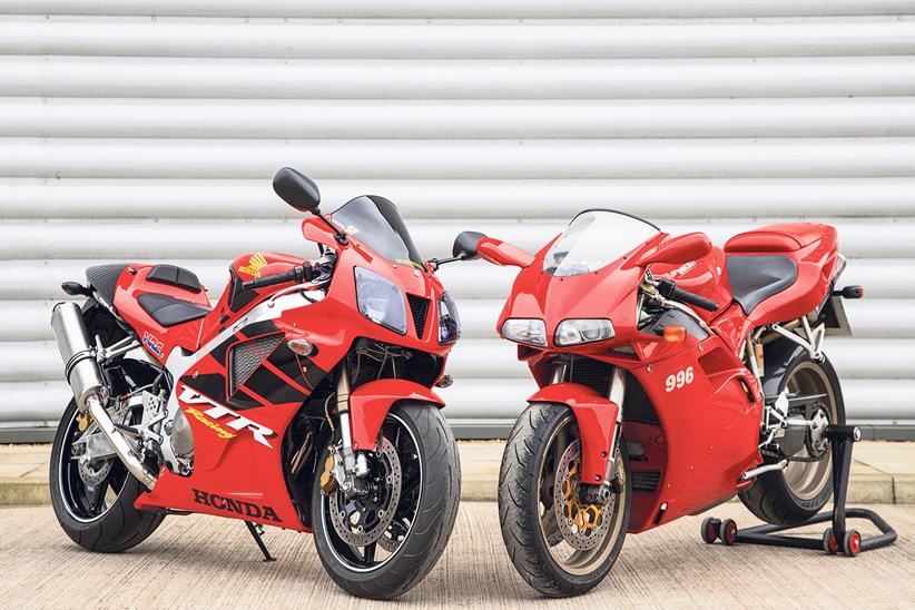 Honda SP1 and Ducati 996