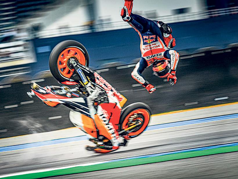 Marc Marquez crash in Buriram 2019