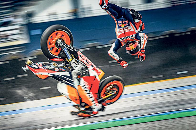 Marc Marquez crash in Buriram 2019