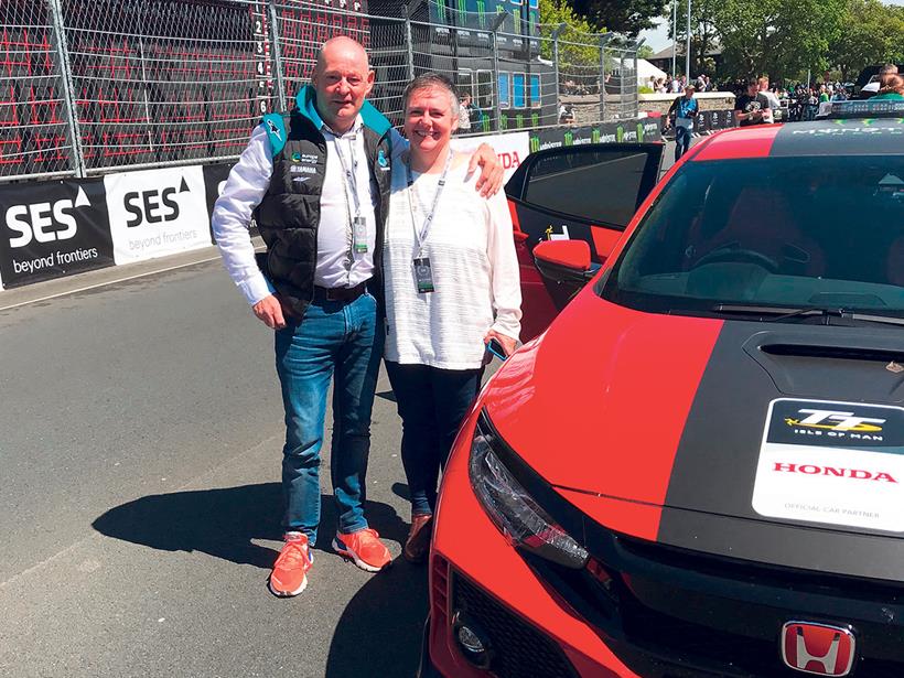 Frances and Andy Austin at the TT in 2019