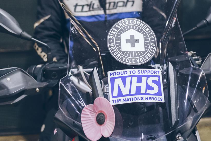 Bike Shed Community Response logo with NHS sticker