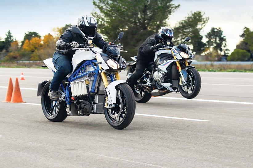 BMW electric prototype vs S1000R