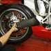 Checking a motorcycle swingarm pivot bearing