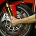 Checking a motorcycle's head race bearings