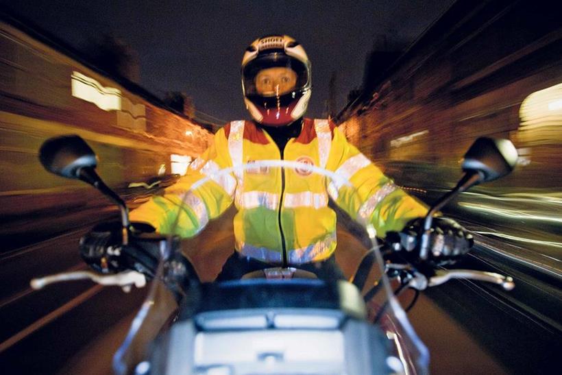 A Blood Biker out on a motorcycle ride