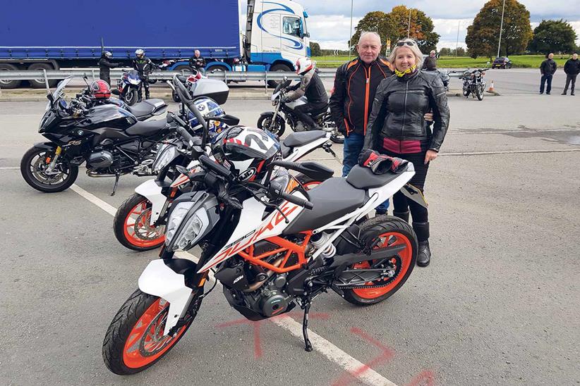 Tracy and Kevin Atkinson bagged a pair of KTM 390 Dukes