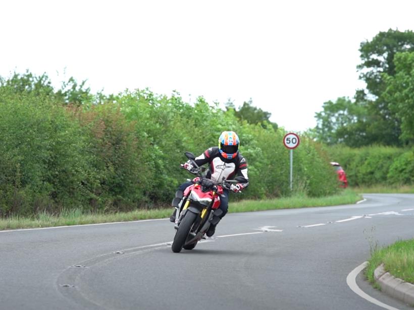 Michael Neeves riding his Ducati Streetfighter V4 long-term test bike