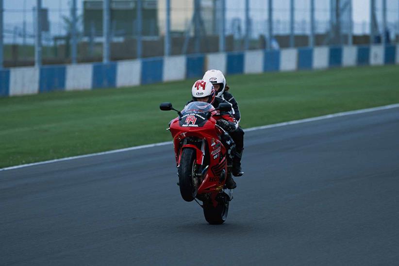 Pillion ride with Ron Haslam