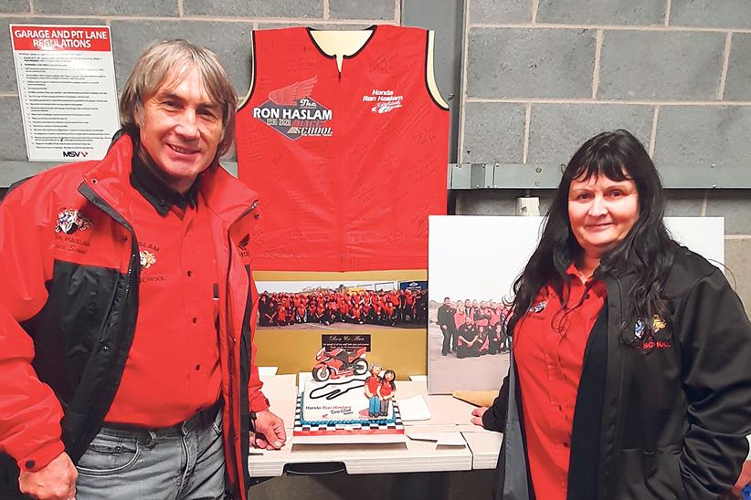 Ron and Ann Haslam with cake