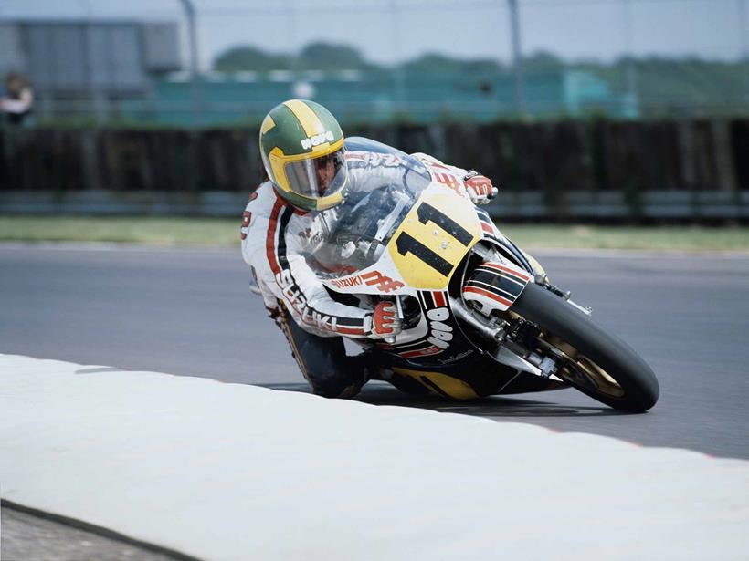 Virginio Ferrari racing a Suzuki in 1979