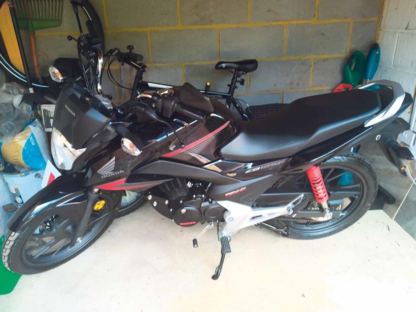 A Honda CB125F was delivered as soon as dealers reopened