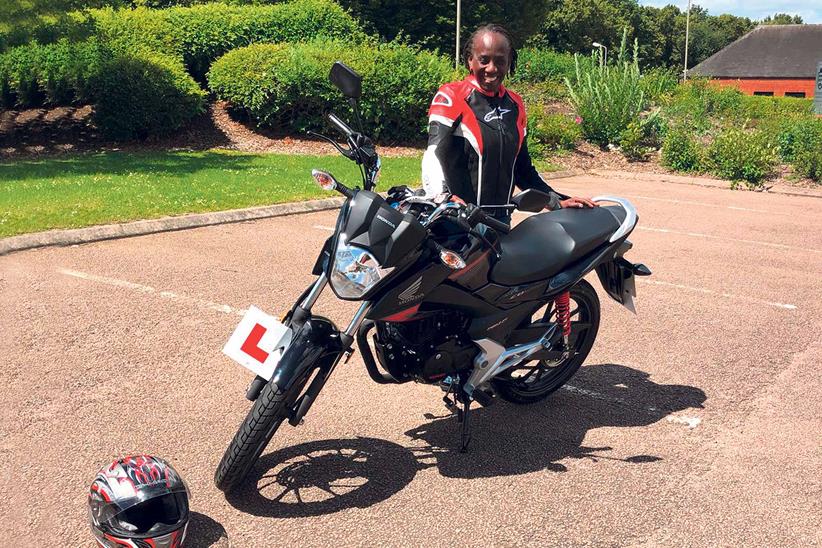 Ola is ready to roll on her Honda CB125F