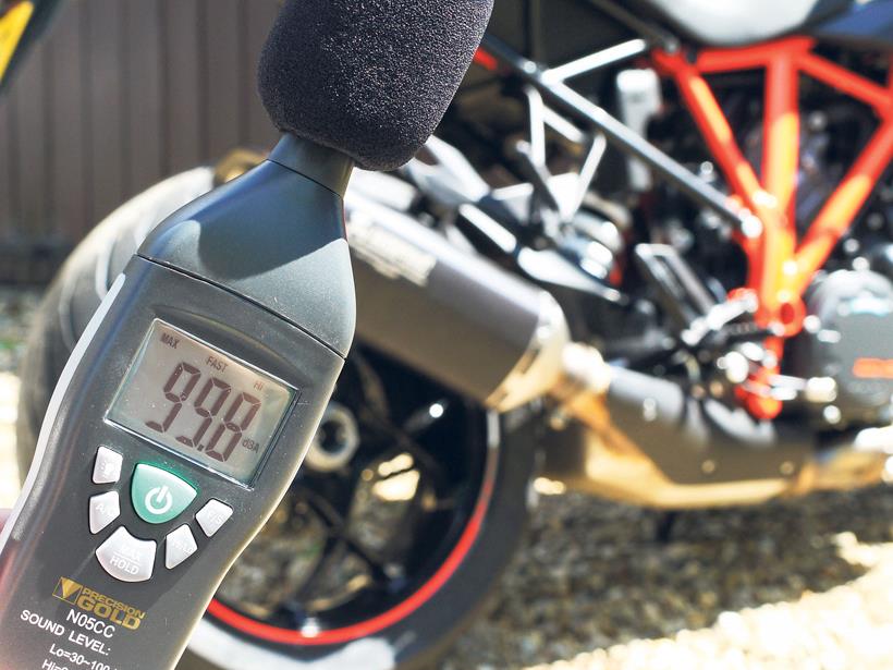 Measuring the sound from a motorcycle