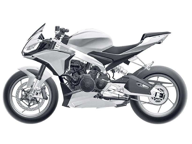 Aprilia Tuono 660 patent drawing side